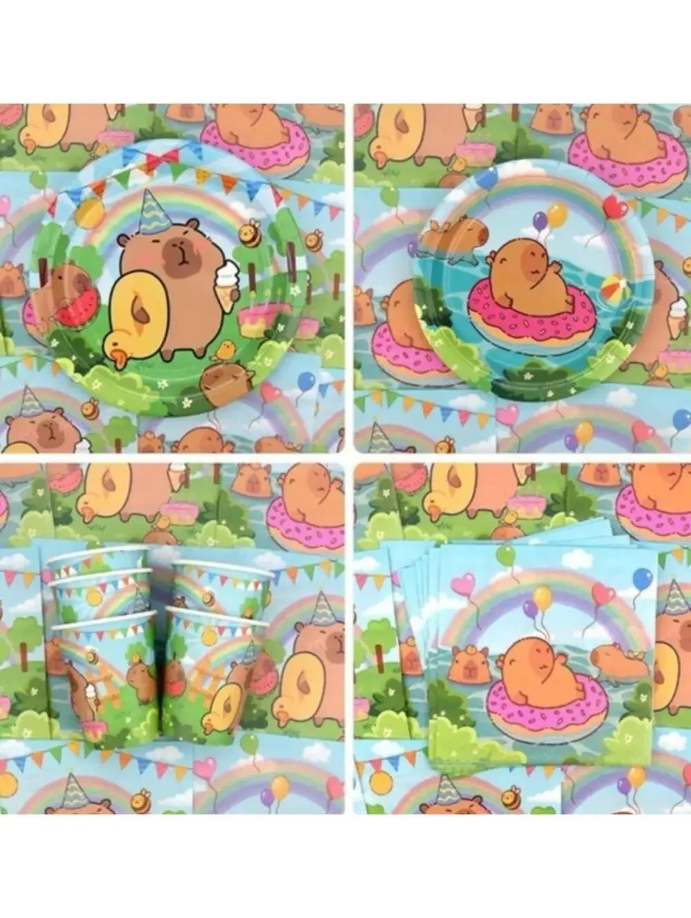 Capybara Birthday Party Supplies Set Balloons Plates Cups Tablecloth Decor Fun!